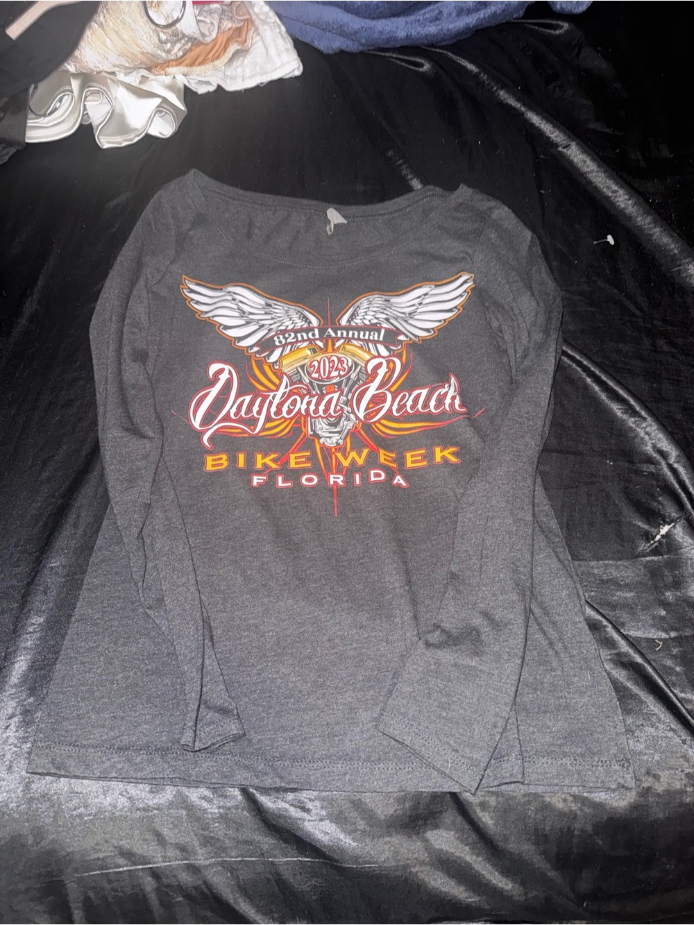 A.P.C. Dark Gray Daytona Beach Bike Week 2023 Long Sleeve Graphic Top